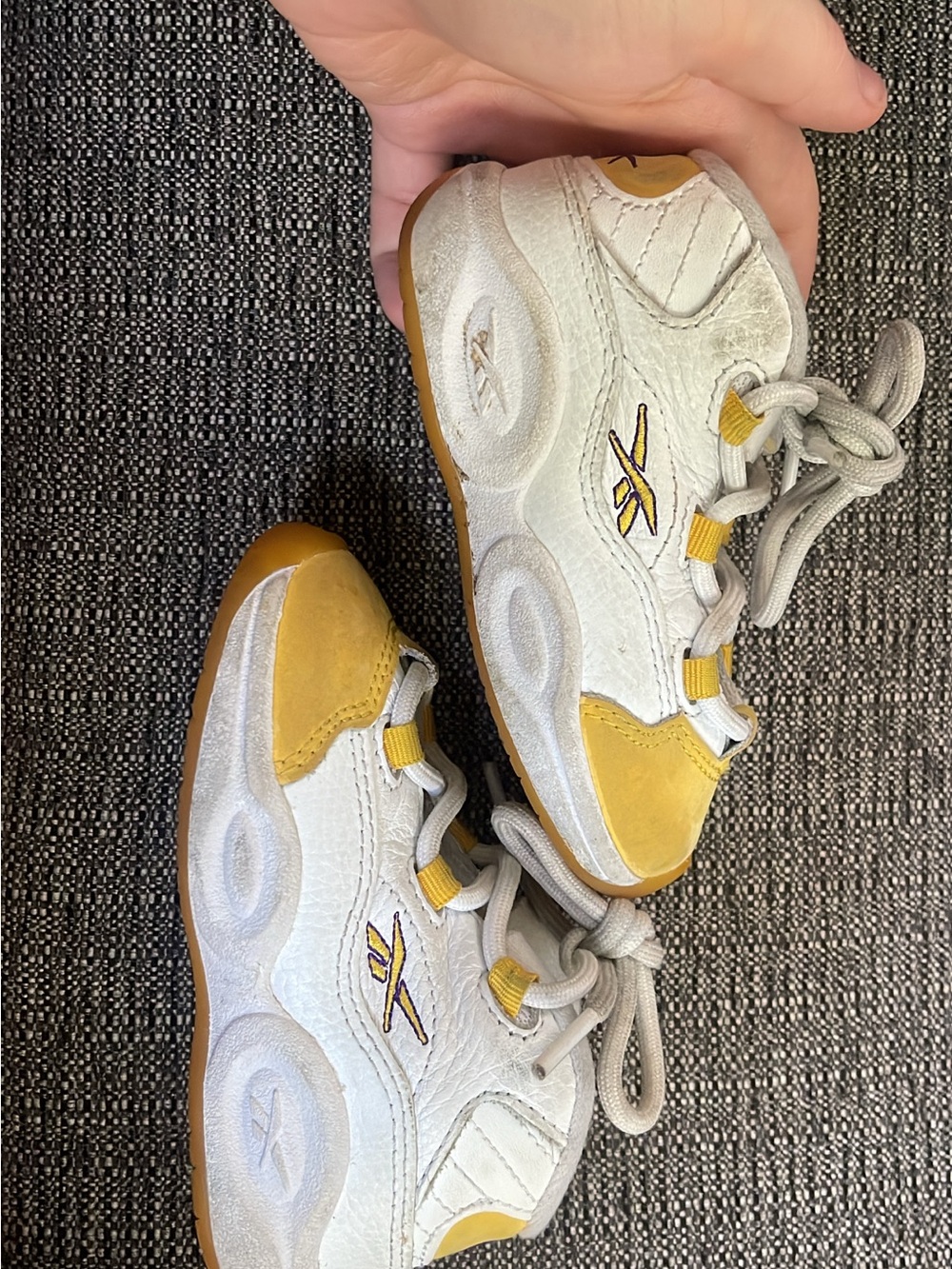 Reebok Kids White and Yellow Casual Sneakers